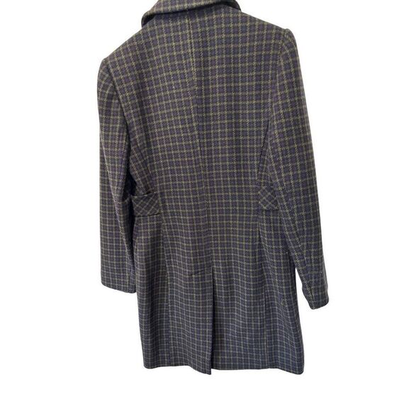 Moda International Purple Yellow Patterned Wool Button Front Peacoat Size Small - Picture 8 of 12